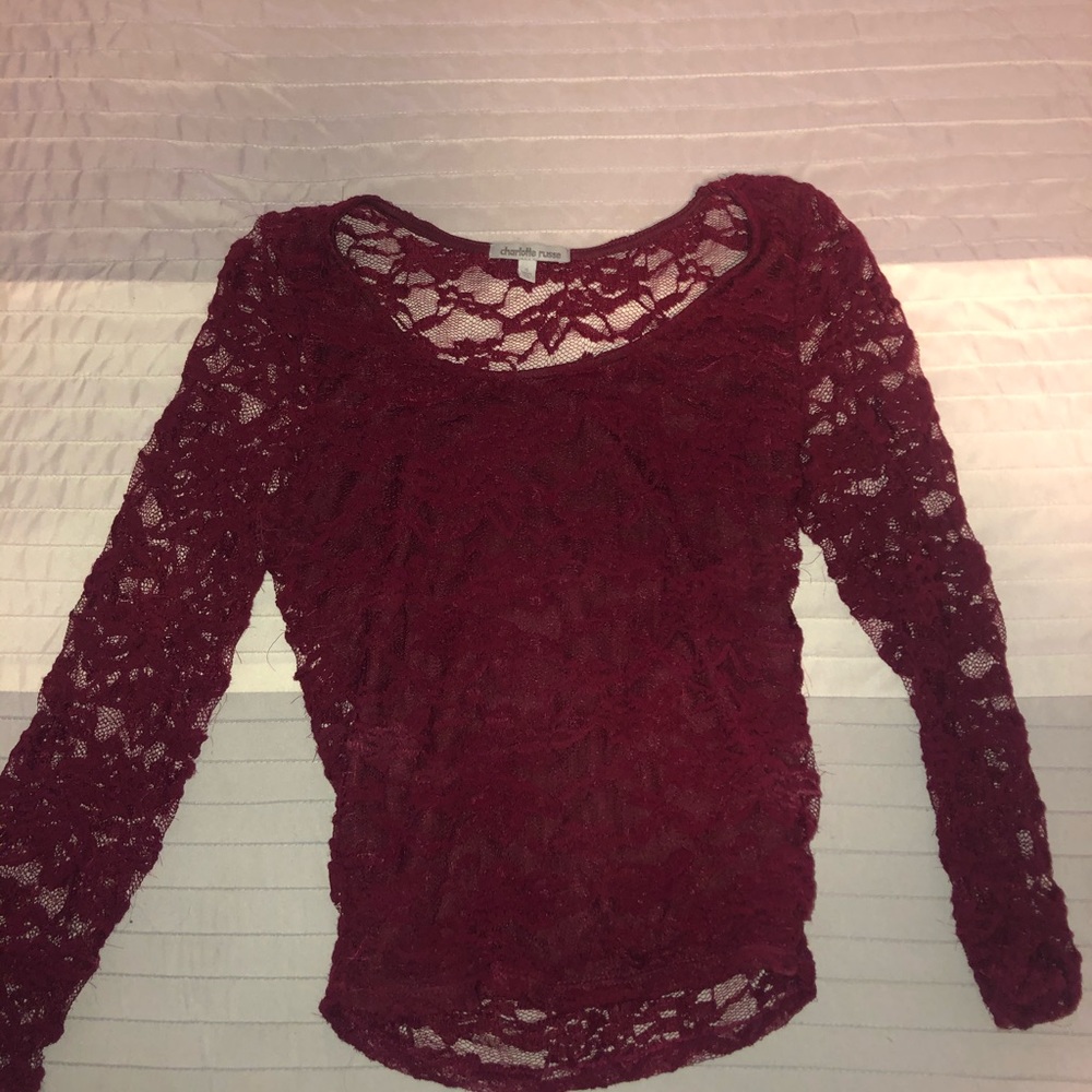 Charlotte Russe Maroon lace top